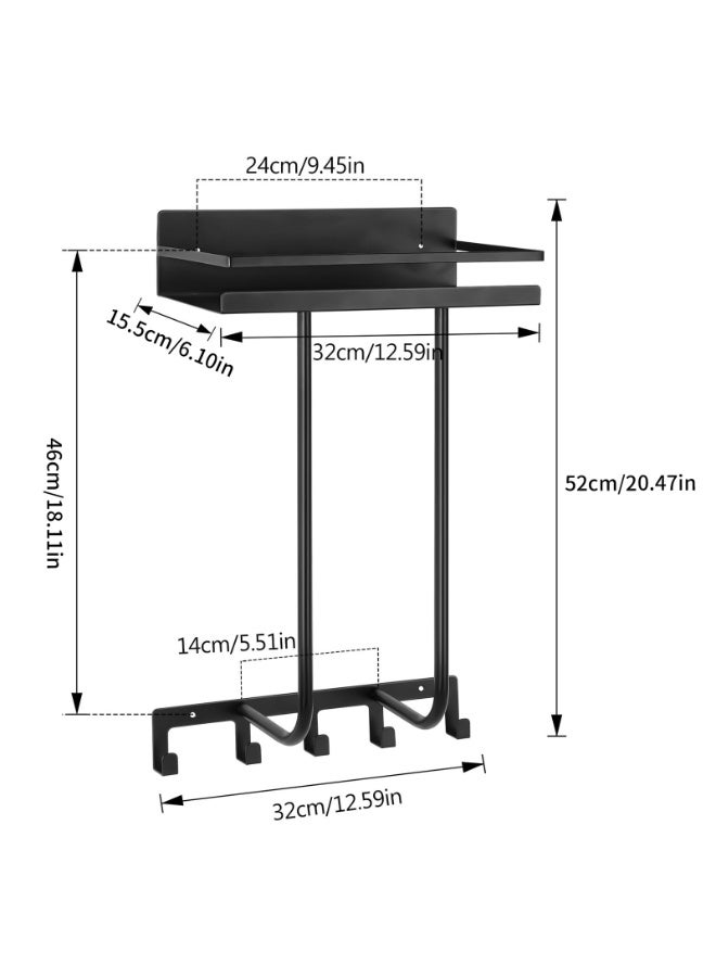 Towel Rack for Rolled Towels,Wall Mounted Metal Bathroom Organizer with Shelf. - Image 2