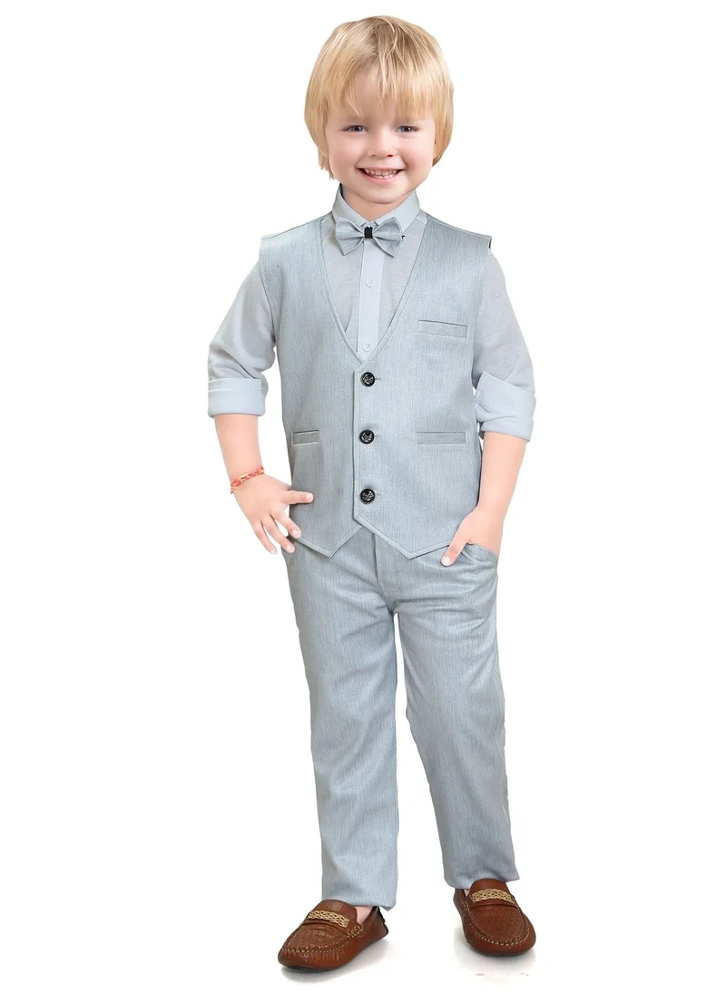 بيبي كلو Formal Suits long sleeve shirts waistcoat pants with bow tie 4 pieces child tuxedos outfits