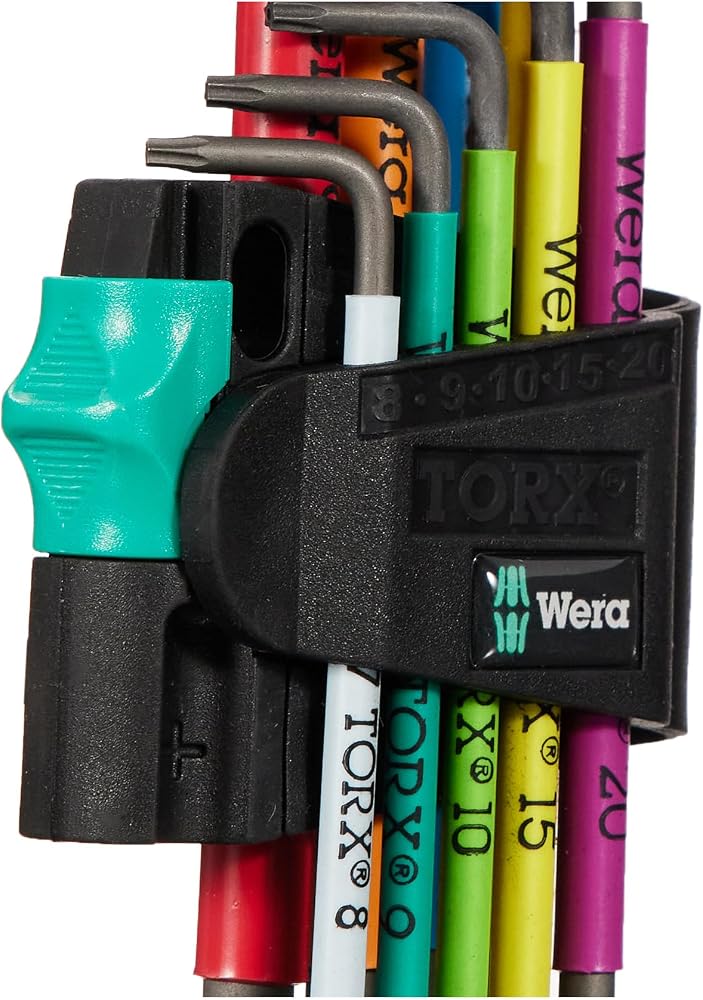 Wera 967 SPKL/9 Torx BO Multicolour Allen Key Set, BlackLaser, 9 Pieces, 05024335001 - Image 2