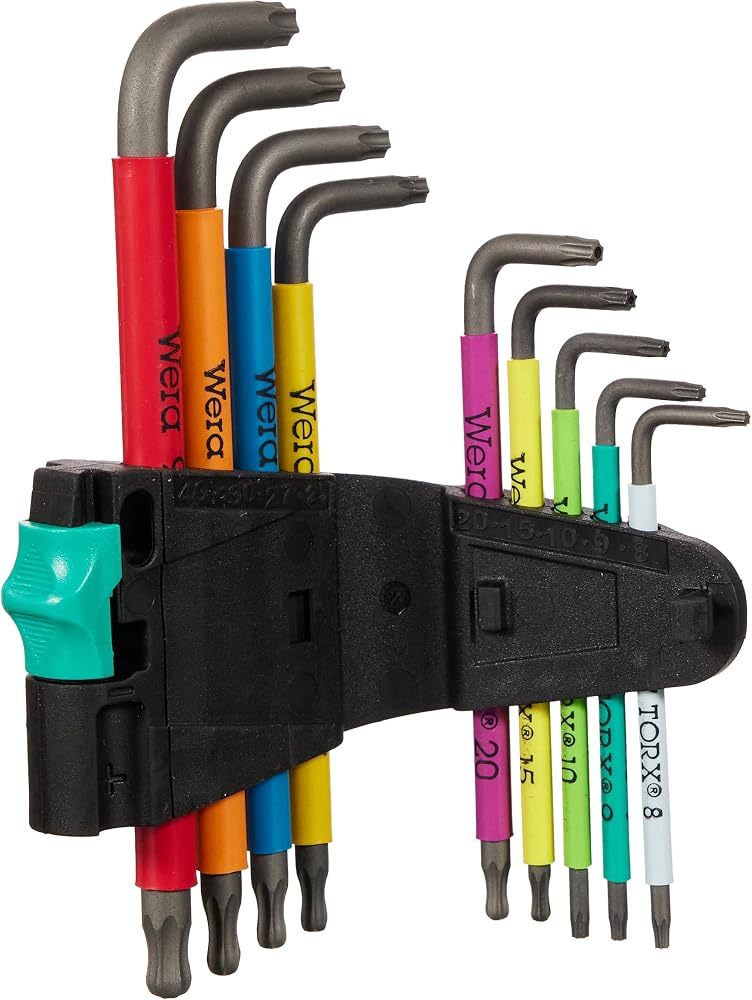 Wera 967 SPKL/9 Torx BO Multicolour Allen Key Set, BlackLaser, 9 Pieces, 05024335001 - Image 1