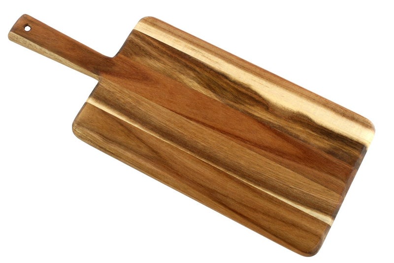 Thirteen Chefs Villa Acacia Wooden Cutting Board  17 x 7 Inch Wood Board Serving Tray for Bread and Cheese with Handle  Decorative Charcuterie Boards for New Home Wedding Gift 