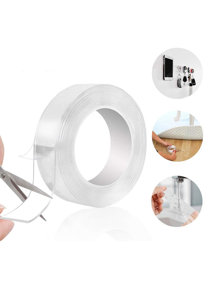 General Nano Grip Tape (approx. 5m x 20mmx2mm) Reusable Removable Washable Double-Sided Adhesive Strips Seamless Traceless Double-Sided Adhesive High Viscosity Transparent Tape Sticky Kitchen Holder  - Image 1