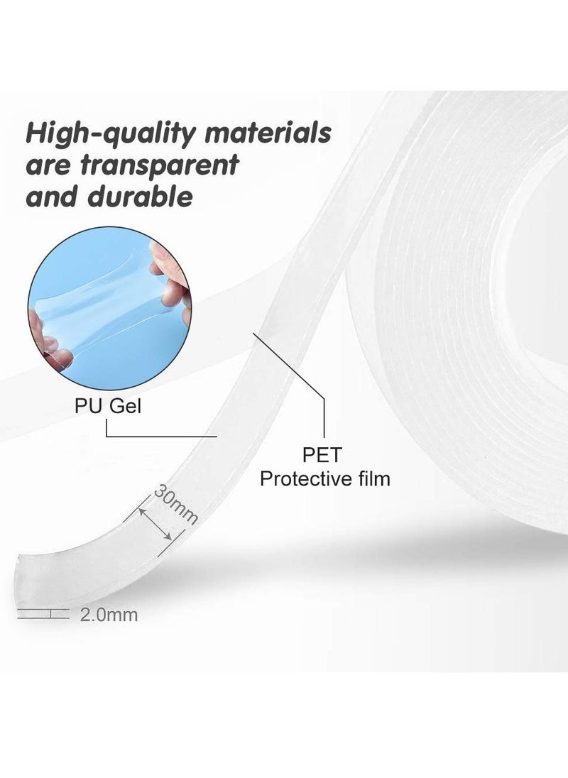 General Nano Grip Tape (approx. 5m x 20mmx2mm) Reusable Removable Washable Double-Sided Adhesive Strips Seamless Traceless Double-Sided Adhesive High Viscosity Transparent Tape Sticky Kitchen Holder  - Image 2