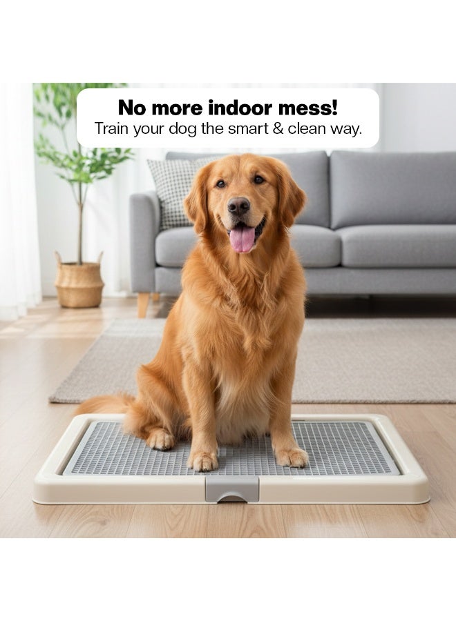 NNC PETS Dog toilet tray for Indoor & Outdoor use, Durable leak-proof potty pad holder with Removable plastic grid and Non-slip base, Ideal for Medium to Large Dogs, Easy to clean, 76 cm (Grey) - Image 5