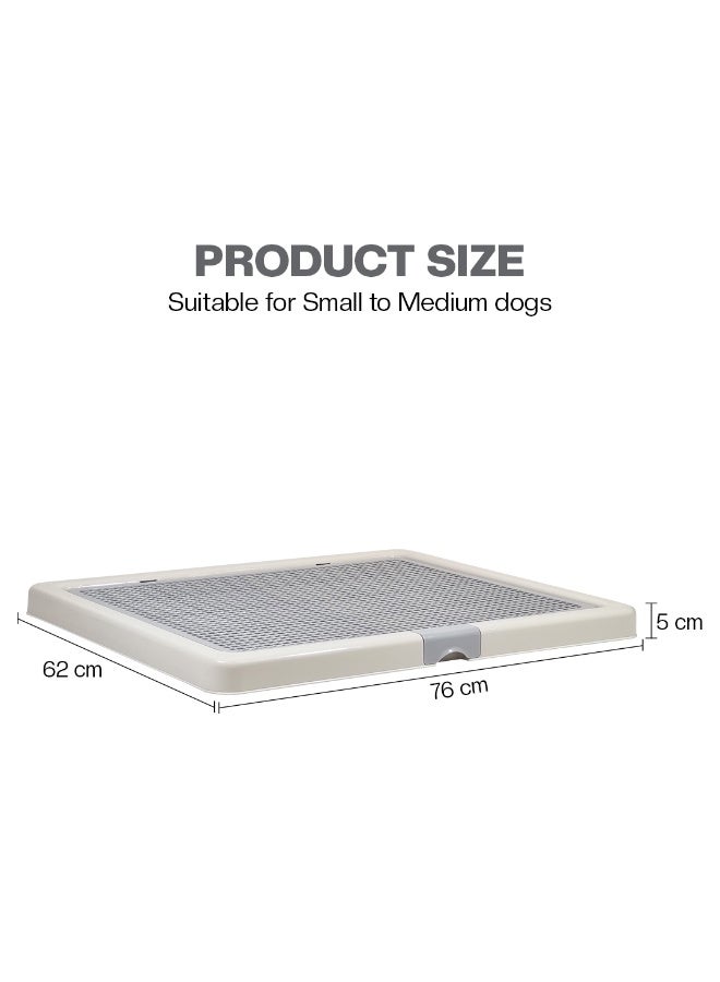 NNC PETS Dog toilet tray for Indoor & Outdoor use, Durable leak-proof potty pad holder with Removable plastic grid and Non-slip base, Ideal for Medium to Large Dogs, Easy to clean, 76 cm (Grey) - Image 2