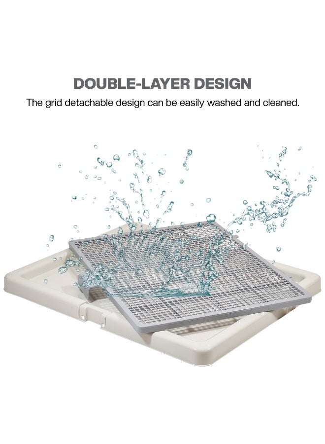 NNC PETS Dog toilet tray for Indoor & Outdoor use, Durable leak-proof potty pad holder with Removable plastic grid and Non-slip base, Ideal for Medium to Large Dogs, Easy to clean, 76 cm (Grey) - Image 4