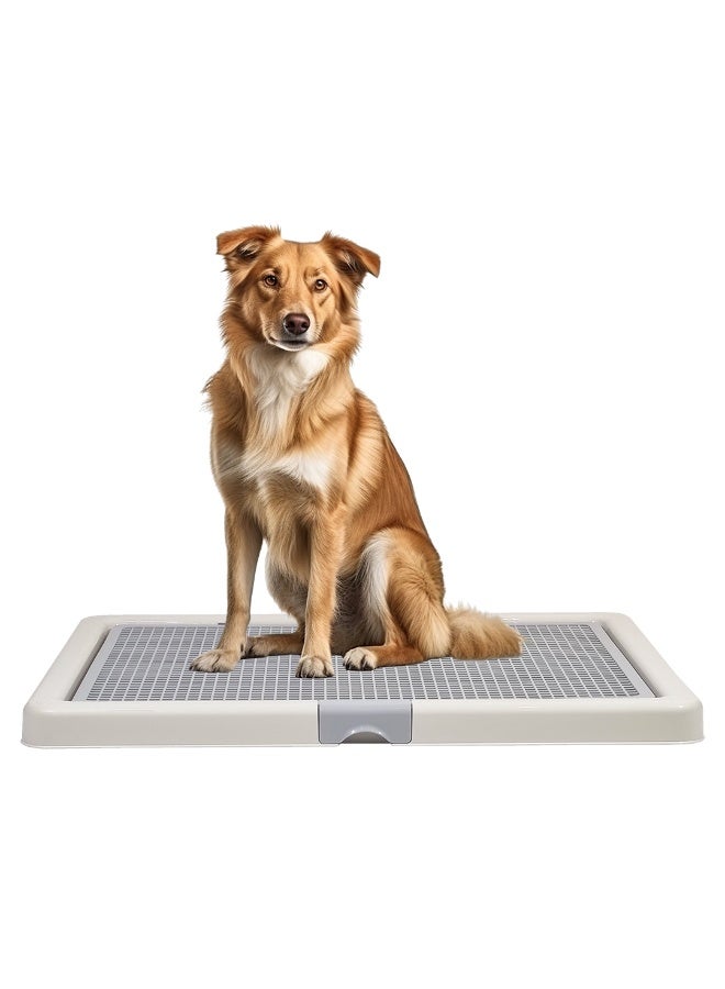 NNC PETS Dog toilet tray for Indoor & Outdoor use, Durable leak-proof potty pad holder with Removable plastic grid and Non-slip base, Ideal for Medium to Large Dogs, Easy to clean, 76 cm (Grey) - Image 1