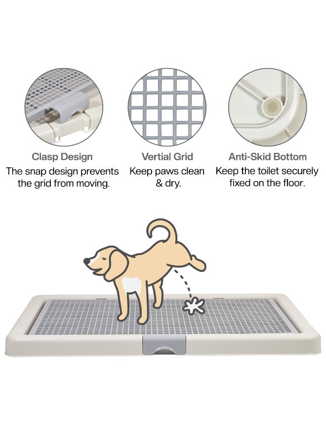NNC PETS Dog toilet tray for Indoor & Outdoor use, Durable leak-proof potty pad holder with Removable plastic grid and Non-slip base, Ideal for Medium to Large Dogs, Easy to clean, 76 cm (Grey) - Image 3
