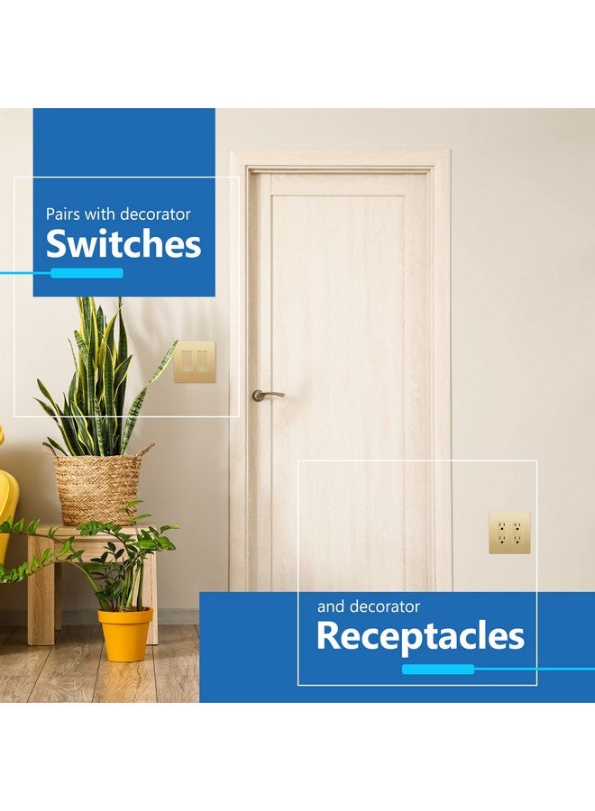 LIDER Matte Finish Decorator Switch Cover, Screwless Wall Plate, Mid-Size 2-Gang 4.88" x 4.92", Unbreakable Polycarbonate Thermoplastic, UL Listed, LSWP-32M-GD, Gold - Image 3