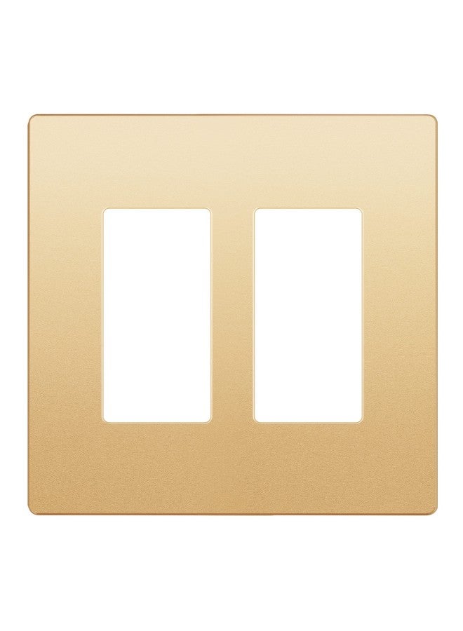 LIDER Matte Finish Decorator Switch Cover, Screwless Wall Plate, Mid-Size 2-Gang 4.88" x 4.92", Unbreakable Polycarbonate Thermoplastic, UL Listed, LSWP-32M-GD, Gold - Image 1