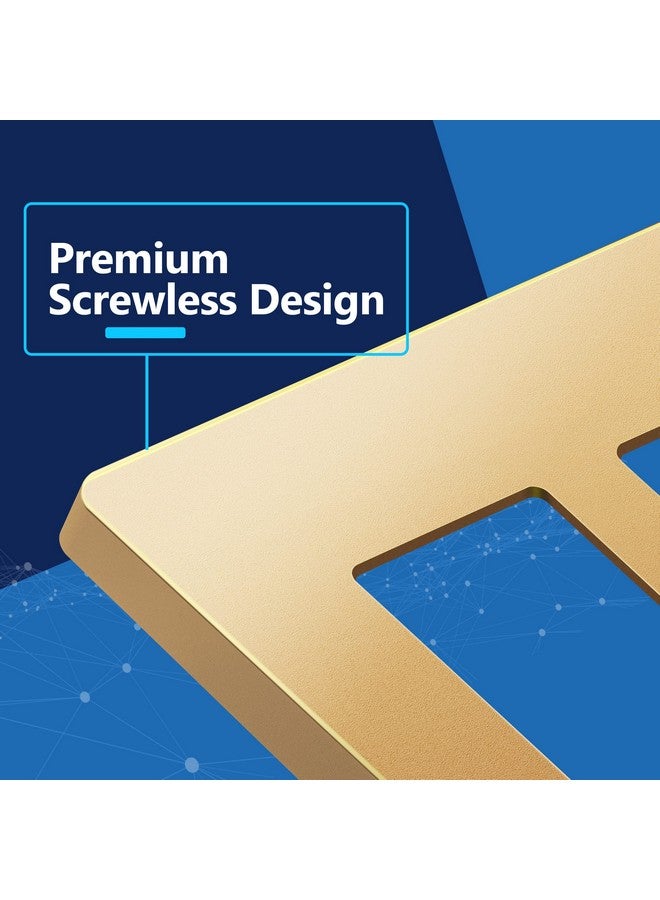 LIDER Matte Finish Decorator Switch Cover, Screwless Wall Plate, Mid-Size 2-Gang 4.88" x 4.92", Unbreakable Polycarbonate Thermoplastic, UL Listed, LSWP-32M-GD, Gold - Image 2