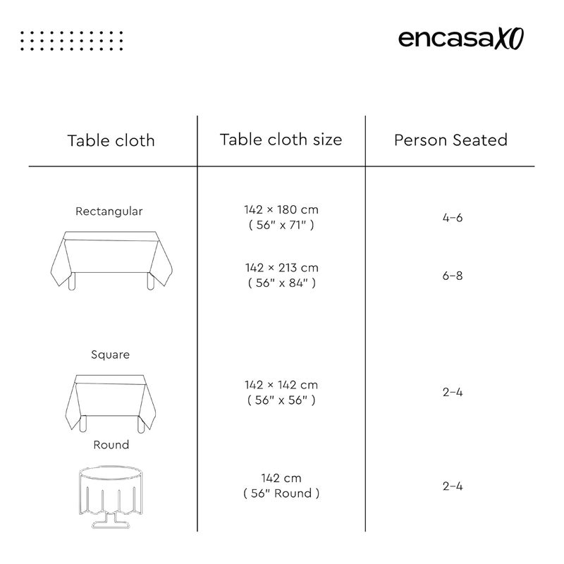 Encasa XO Dining Table Cover for 4 to 6 Seater | 140x180 cm | Water-Repellent Polyester Fabric Table Cloth | Beige Color | Machine Washable - Image 2
