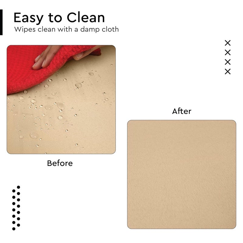 Encasa XO Dining Table Cover for 4 to 6 Seater | 140x180 cm | Water-Repellent Polyester Fabric Table Cloth | Beige Color | Machine Washable - Image 5