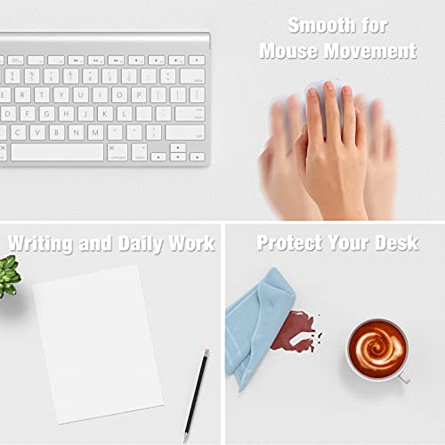 Hsurbtra Desk Pad, 48" x 17" PU Leather Desk Mat, XXXL Extended Mouse Pad, Waterproof Desktop Blotter Protector, Non-Slip Ultra Thin Large Laptop Keyboard Writing Mat for Office Home, White - Image 4