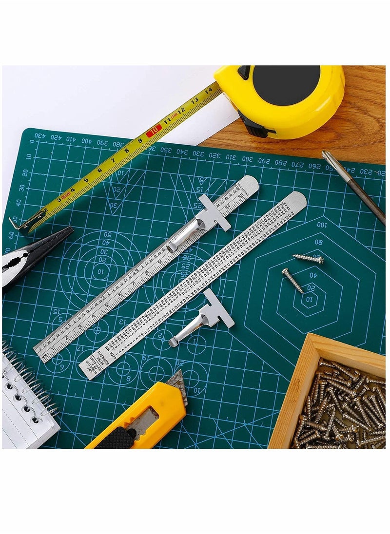 Y&D Rulers, Measuring Tools, Pocket Ruler Flexible Precision Stainless Steel with Detachable Clips Clip Scale Gauge Metric British System, 2 Pieces 6 Inch 15 cm  - Image 4