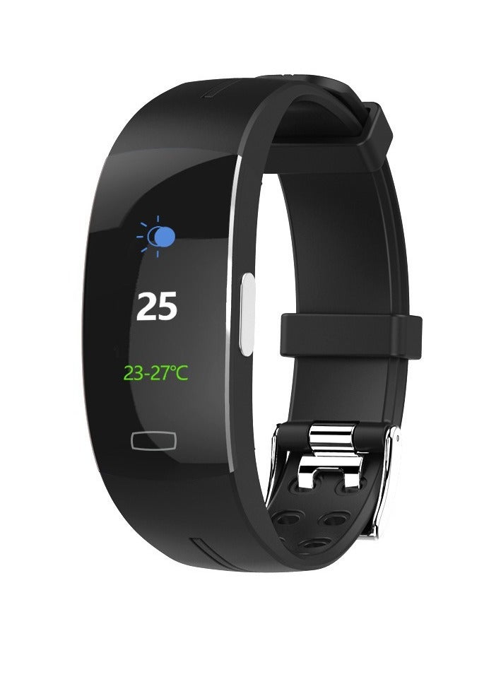 P3 Color Screen Smart Bracelet, IP67 Waterproof Fitness Tracker, Lightweight Multifunction Smart Watch With PPG ECG Sleep Monitor Calorie Counter, (1pc, Black And Silver)