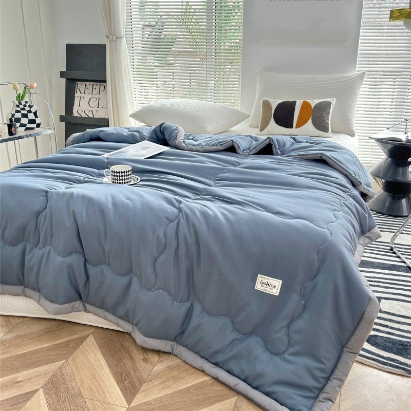 1pc Ultra-Soft Comfortable Summer Cool Blanket, Delicate Touch Skin-Friendly Breathable Throw, Nap Blanket Cooling Cooling Thin Blanket, Multifunctional Quilted Summer Cool Blanket, Classic Solid Color Bedding, Moisture-Wicking And Breathable - Image 3