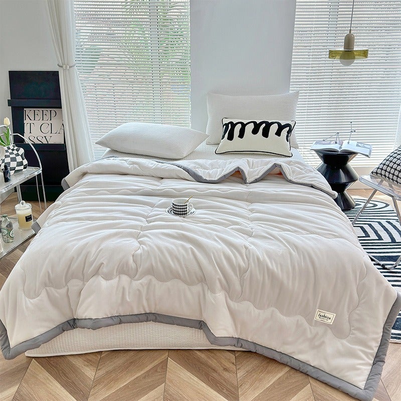 1pc Ultra-Soft Comfortable Summer Cool Blanket, Delicate Touch Skin-Friendly Breathable Throw, Nap Blanket Cooling Cooling Thin Blanket, Multifunctional Quilted Summer Cool Blanket, Classic Solid Color Bedding, Moisture-Wicking And Breathable - Image 1