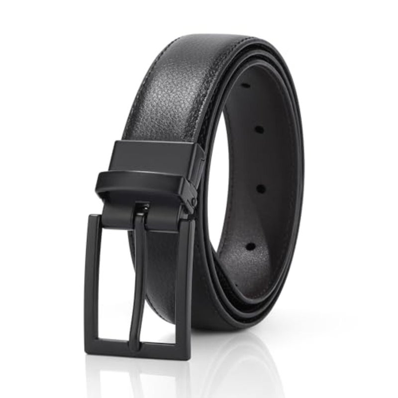 AWAYTR Boys Genuine Leather Belt - Reversible Black and Brown Leather Belt for Casual Jeans - Image 1