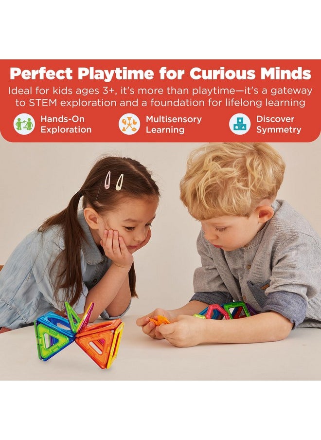 Magformers MAGFORMERS Basic Plus 14Piece, Rainbow Colors, Educational Magnetic Geometric Shapes Tiles Building STEM Toy Set Ages 3+  - Image 5