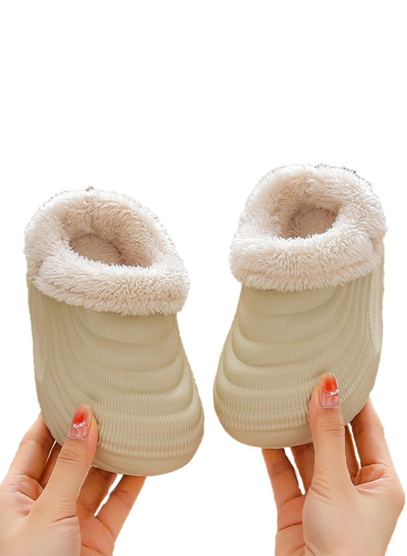 ويني بي نعال شتوي لجميع الأعمار مع بطانة فاني جيب، دافئ ومريح، سهل الارتداء والخلع، قابل للغسل في الغسالة، مضاد للانزلاق، أحذية داخلية للفتى الصغار/الأطفال الصغار - Image 2