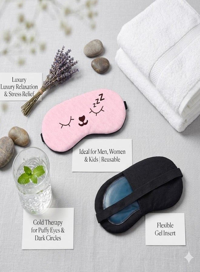 SONEEV MART قناع نوم بارد مستوحى من الأنمي من سونيف مارت - قناع جل للعينين لنوم عميق واسترخاء - حاجب للضوء مناسب للسفر مع وسادة تبريد قابلة للإزالة - Image 4