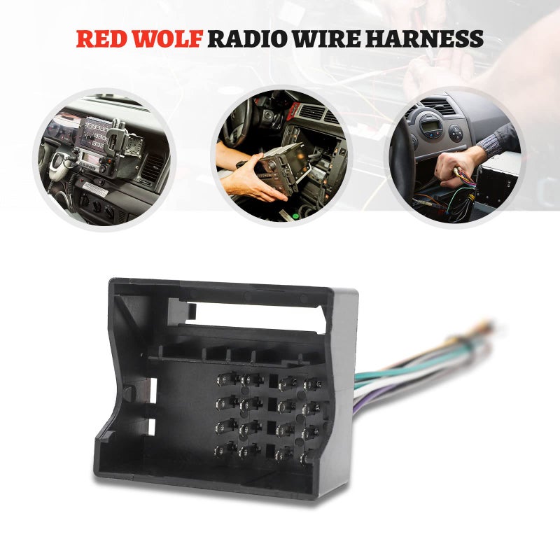 RED WOLF Compatible with Volkswagen 2004-2015, BMW 3/5, Audi 2002-2010 Aftermarket Stereo Radio Replacement Wire Harness Cable Connector to OEM Plug - Image 2