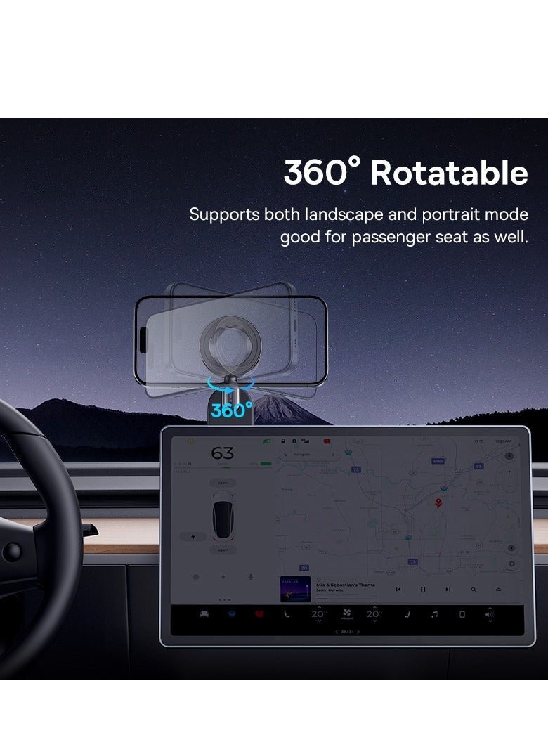 The instrument board can rotate the universal magnetic car holder of the car mobile phone holder for a week,with a vehicle rack with super magnetic magnets,compatible with iPhone compatible with 16 15 14 13 12 series,Samsung S24 S23 and other smartphones,black - Image 5