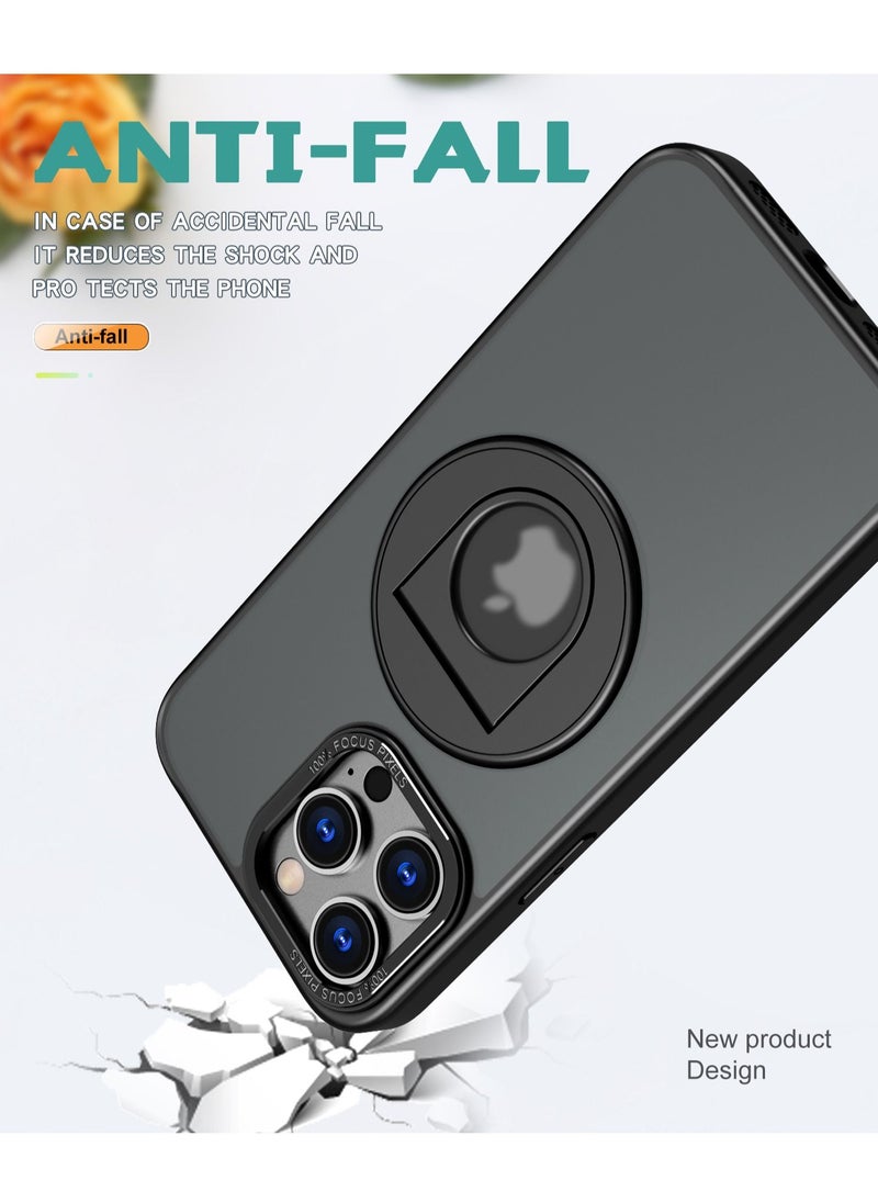 Color Fans - Magnetic Suction Phone Case for Apple iPhone 13 Pro Max with Ring Bracket Shell Black for iPhone 12 Pro Max Case - Image 1