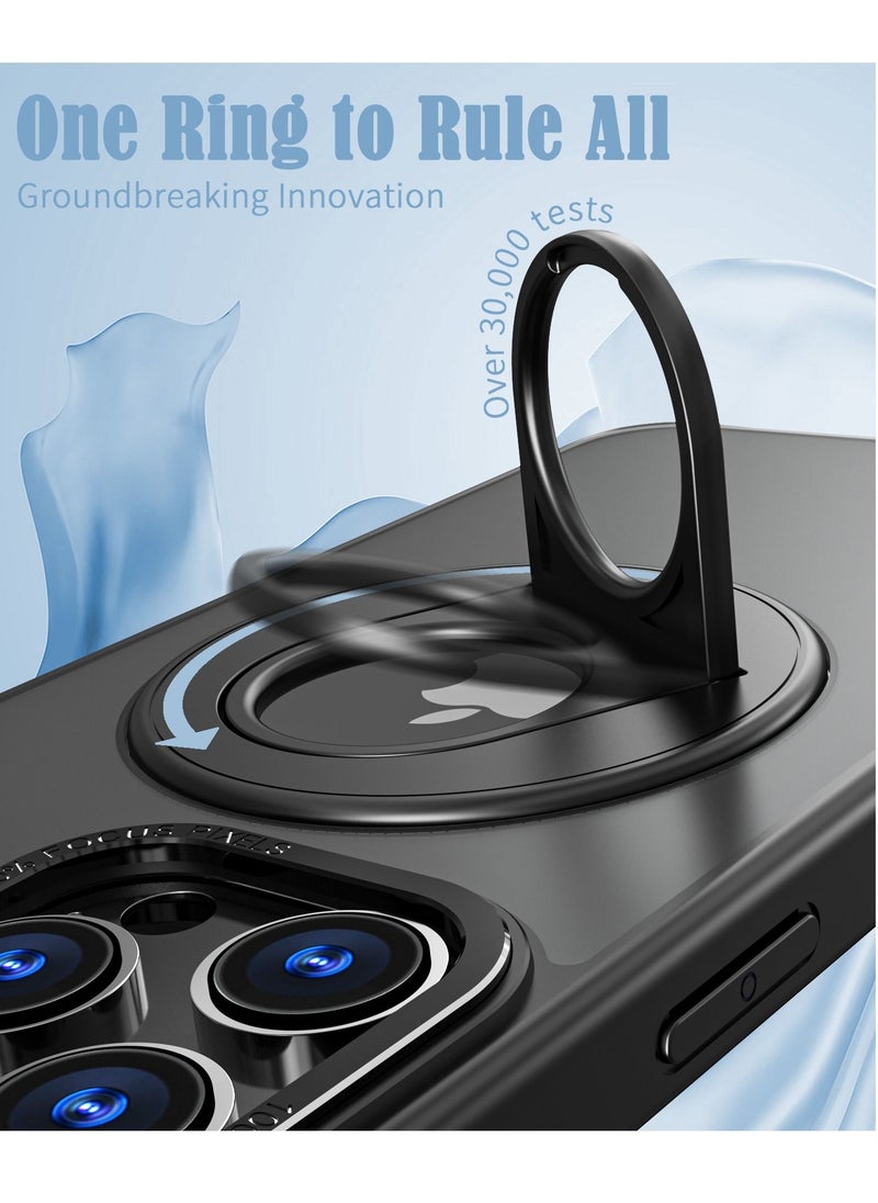 Color Fans - Magnetic Suction Phone Case for Apple iPhone 13 Pro Max with Ring Bracket Shell Black for iPhone 12 Pro Max Case - Image 1