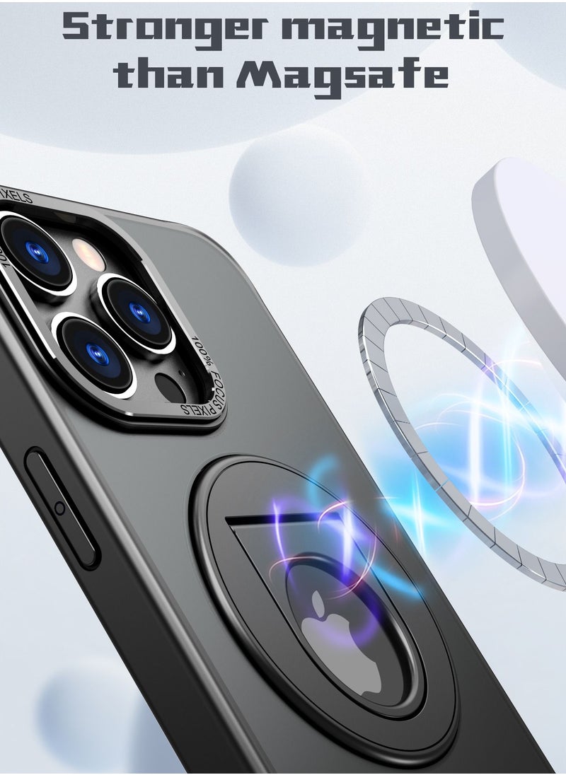 Color Fans - Magnetic Suction Phone Case for Apple iPhone 13 Pro Max with Ring Bracket Shell Black for iPhone 12 Pro Max Case - Image 1