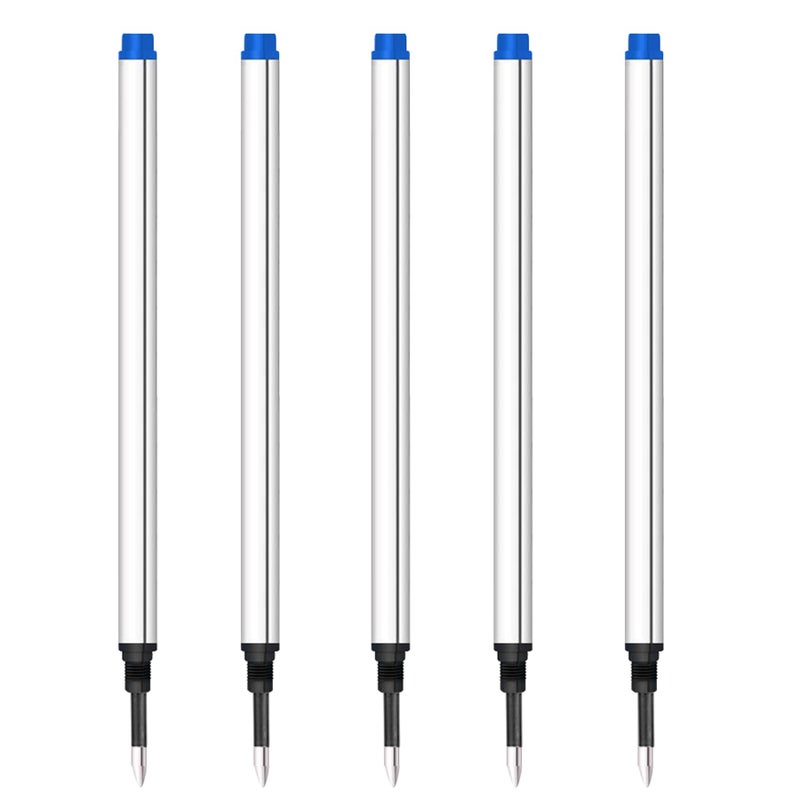 DunBong Spiral Refill, Replaceable Gel Ink Rollerball Refills 5 Pack, 0.5mm Medium Point, Threaded Rolling Ball Refills (Navy Blue) - Image 5