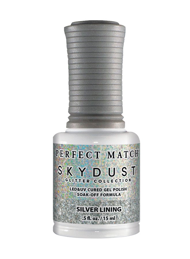 Lechat Gel Polish Soak Off Led U V Nail Gel Polish Sky Dust Glitter Silver Lining Sdms16 - Image 3