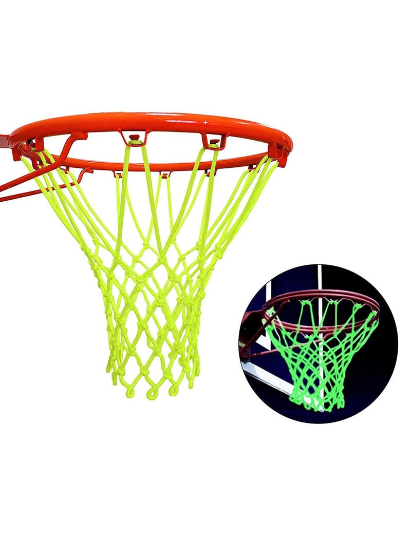 Y&D Nightlight Basketball Net Luminous Outdoor Portable Sun Powered Sports Nylon Heavy Duty Replacement.12 Loops Standard Size Night Gift  - Image 1