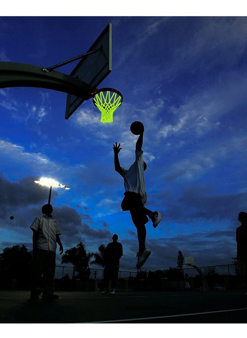 Y&D Nightlight Basketball Net Luminous Outdoor Portable Sun Powered Sports Nylon Heavy Duty Replacement.12 Loops Standard Size Night Gift  - Image 2