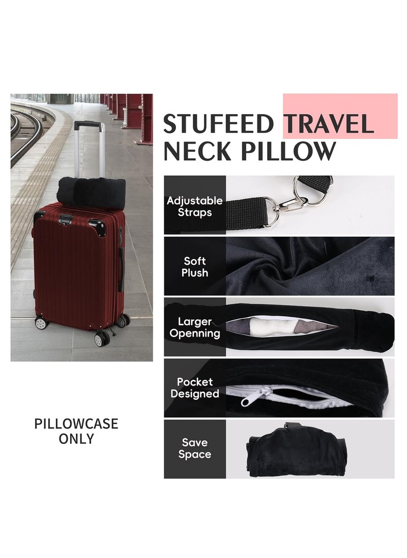NK HealthCare NK HealthCare Stuffable Travel Pillow Stuffable Neck Pillow for Travel Travel Neck Pillow Stuffed with Clothes Storage No Extra Baggage Fees Fits 5 Days of Travel Essentials No Filler Black  - Image 3