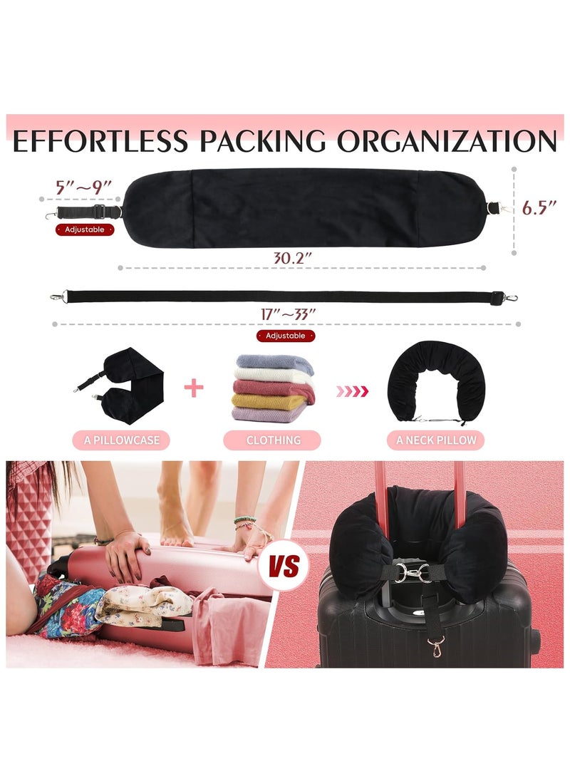 NK HealthCare NK HealthCare Stuffable Travel Pillow Stuffable Neck Pillow for Travel Travel Neck Pillow Stuffed with Clothes Storage No Extra Baggage Fees Fits 5 Days of Travel Essentials No Filler Black  - Image 5