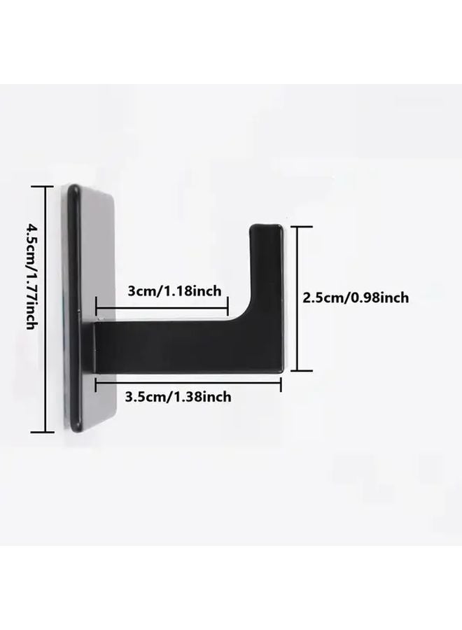 6pcs Heavy Duty Aluminum Wall Hooks No Drill Adhesive Mount Modern Minimalist Design - Image 4