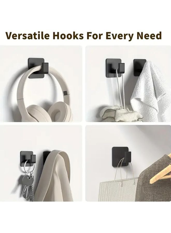 6pcs Heavy Duty Aluminum Wall Hooks No Drill Adhesive Mount Modern Minimalist Design - Image 5