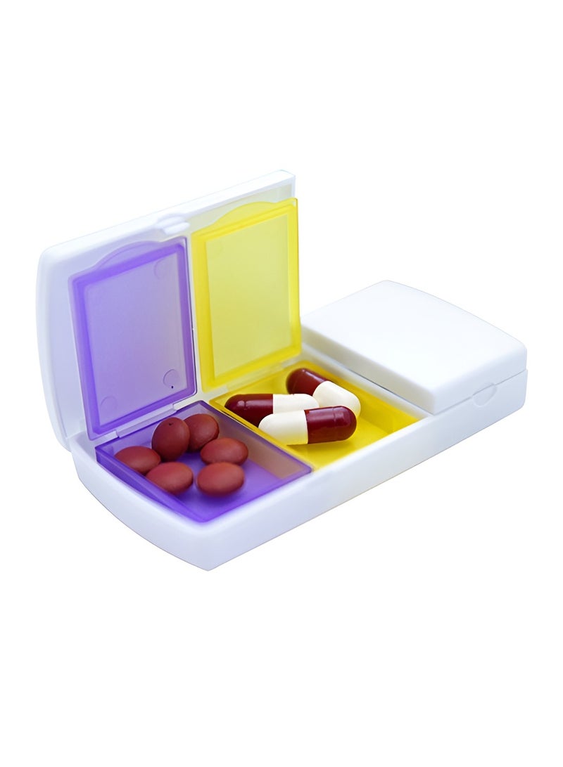 Pocket Pill Cutter, Pill Splitter to split the tablet with Medicine  storage box and stainless steel blade, Manual Pill splitter with two Pill Organizer Case - Image 3
