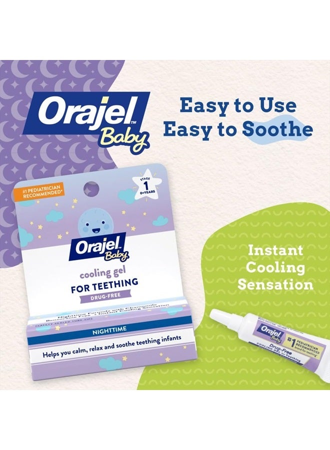 Orajel جل تبريد ليلي للأطفال لتهدئة آلام التسنين، خالي من الأدوية، العلامة التجارية الموصى بها من قبل أطباء الأطفال لتهدئة آلام التسنين، أنبوب واحد 0.18 أونصة - Image 2