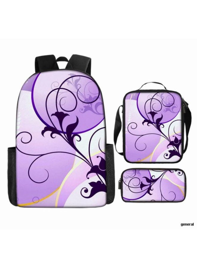 عام حقيبة ظهر مطبوعة بالرسوم المتحركة + مجموعة حقائب اليد + القلم، مجموعة حقائب عملية من ثلاث قطع (يمكن استخدام الطلاب والأطفال ونزهات الأصدقاء ورياضات تسلق الجبال وما إلى ذلك) - 114 - Image 1