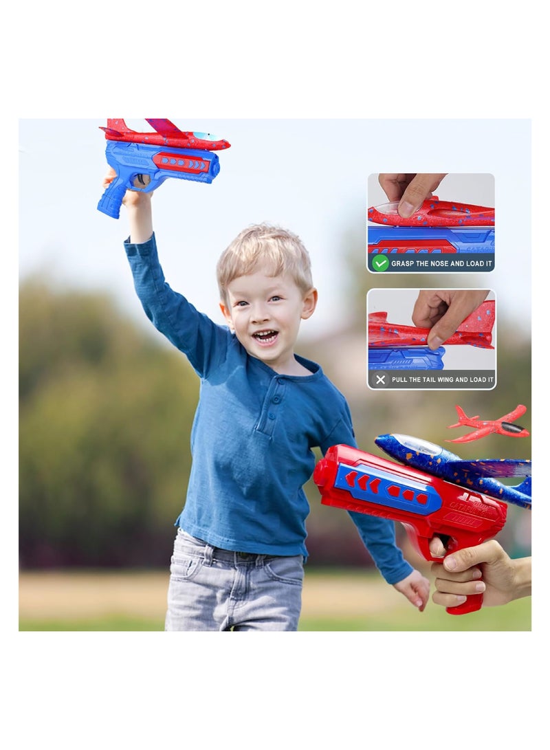 Airplane launcher toy with colorful lights. The airplane is made of cork  - Image 2