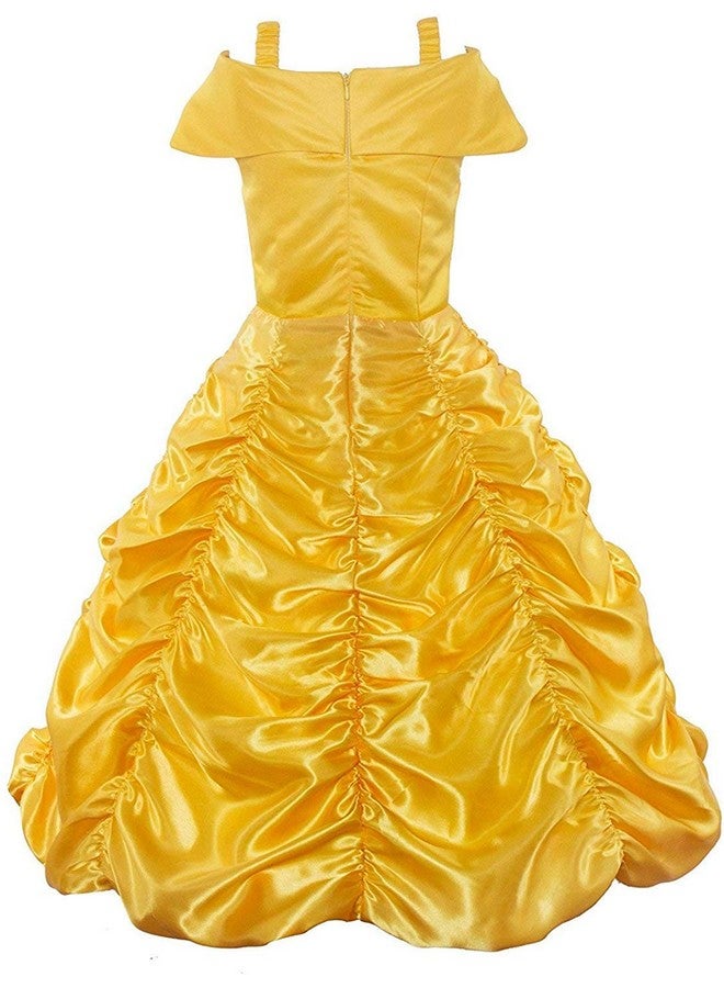JerrisApparel JerrisApparel Princess Dress Off Shoulder Layered Costume for Little Girl (6 Years, Yellow with Accessories)  - Image 3
