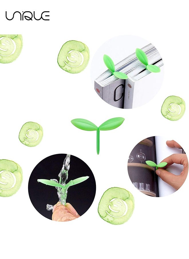 6 Pieces Leaves Bookmarks, Sprout Little Green Bookmarks Mini Green Sprout Bookmarks Silicone Grass Buds Bookmarks Creative Gifts for Bookworm Book Lovers Reading (Green)