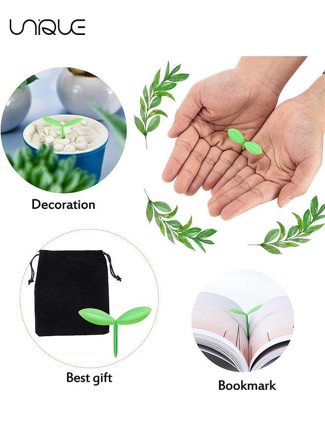 6 Pieces Leaves Bookmarks, Sprout Little Green Bookmarks Mini Green Sprout Bookmarks Silicone Grass Buds Bookmarks Creative Gifts for Bookworm Book Lovers Reading (Green)
