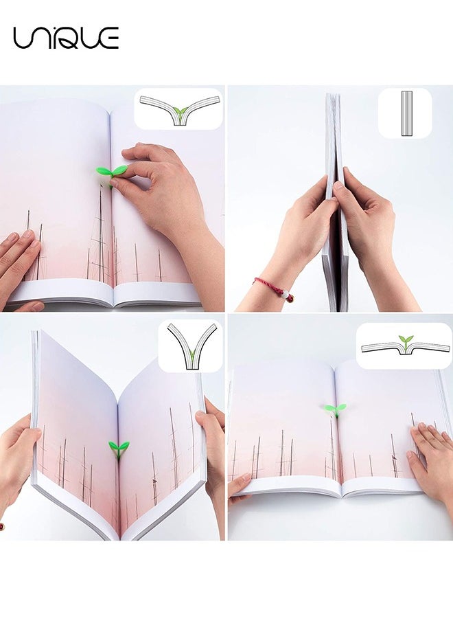 6 Pieces Leaves Bookmarks, Sprout Little Green Bookmarks Mini Green Sprout Bookmarks Silicone Grass Buds Bookmarks Creative Gifts for Bookworm Book Lovers Reading (Green)