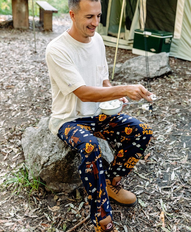 Lazy One Animal Pajama Pants for Men, Men's Separate Bottoms, Lounge Pants, Funny, Humorous, Moose, Camping, Fire (Smore Sleep Please, Large) - Image 3
