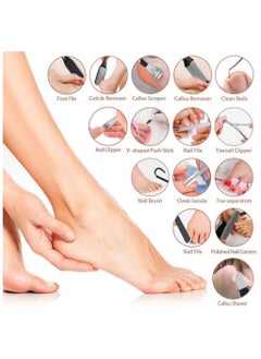 BONITO 23 in 1 Professional Pedicure Tools Set Foot Care Kit,Pedicure Kit Hand Foot Manicure Care Set,Hand Foot Manicure And Pedicure Set Stainless Steel Foot Care Kit Foot Rasp  - Image 2