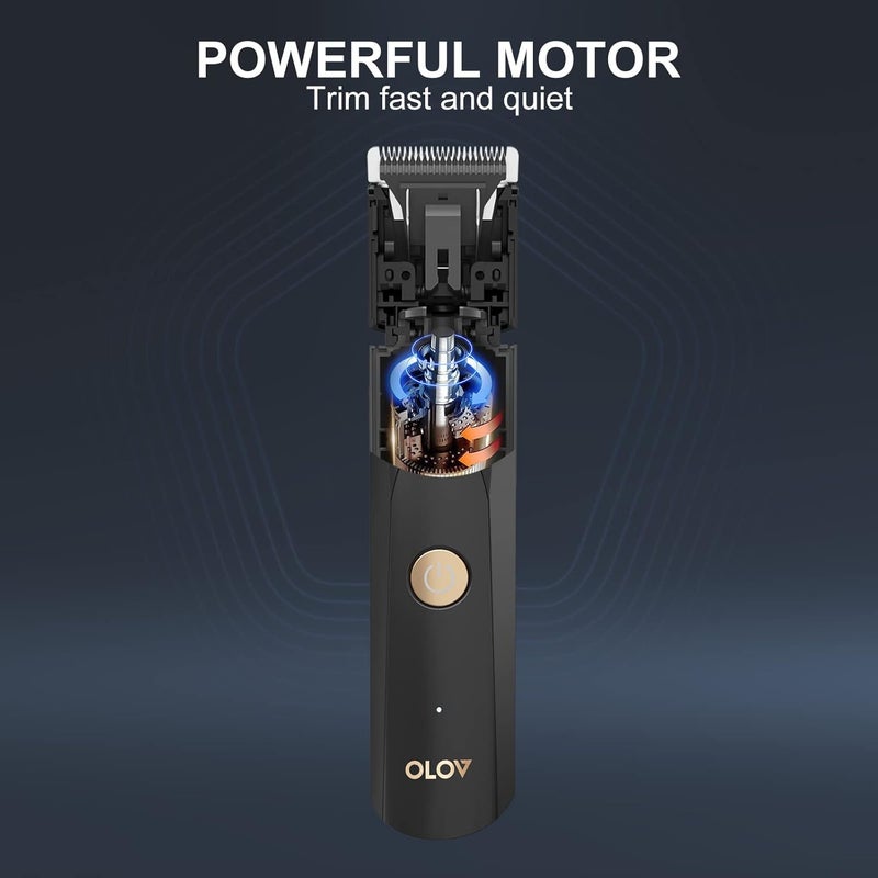 OLOV Men's Intimate Shaver, Electric Razor, Body Razor, with Nose Hair Trimmer, USB Charging Station, Ceramic Blade, Waterproof Body Hair Trimmer for Armpits, Groin, Back, Chest, Legs - Image 4